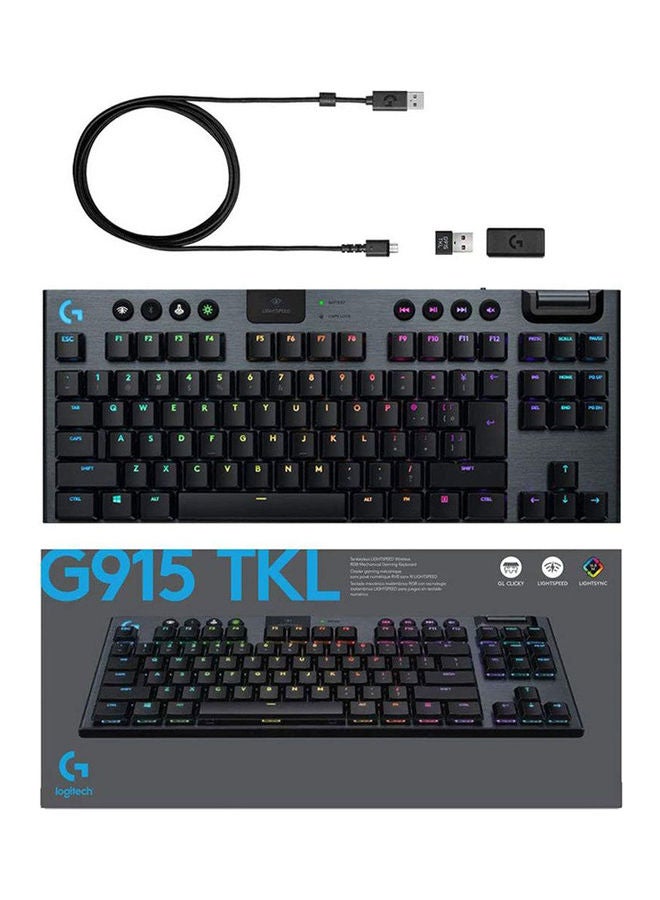 Logitech G915 TKL Tenkeyless Lightspeed Wireless RGB Mechanical Gaming Keyboard - White