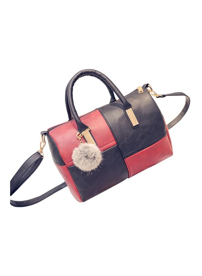 Faux Leather Party Crossbody Bag Grey/Red