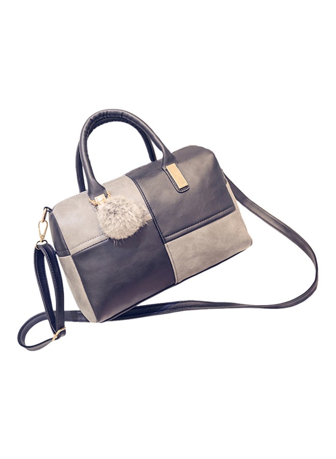 Faux Leather Party Crossbody Bag Black/Grey