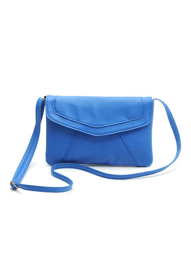 Faux Leather Crossbody Bag Blue