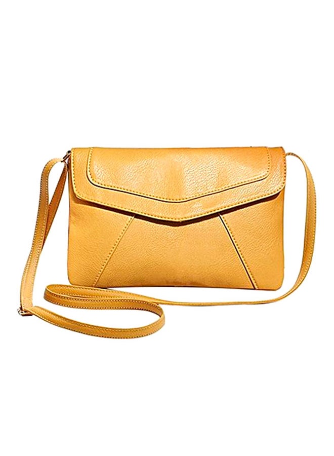 Faux Leather Crossbody Bag Yellow