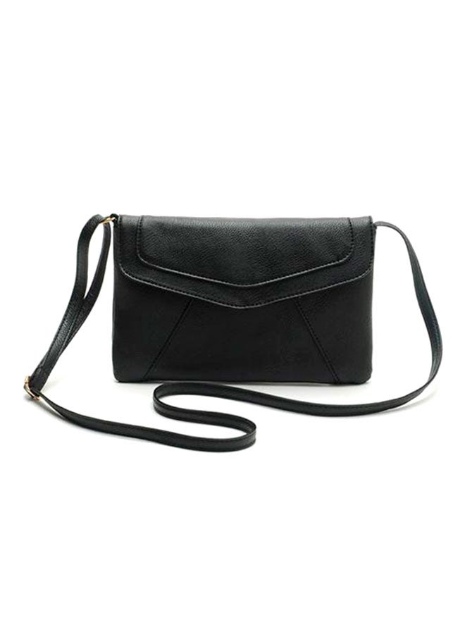 Faux Leather Crossbody Bag Black