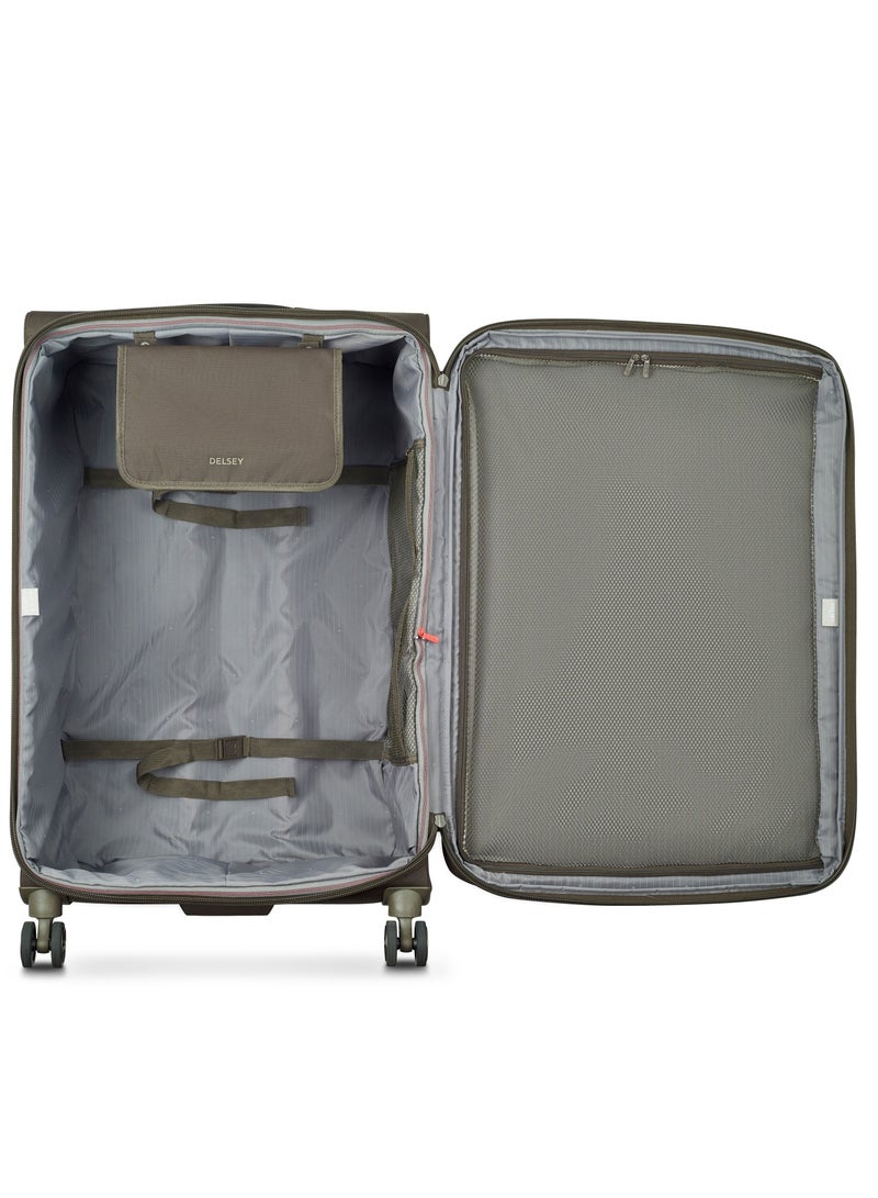 Delsey Helium DLX 2.0 83cm Softcase 4 Double Wheel Expandable Check-In Luggage Trolley Mocha