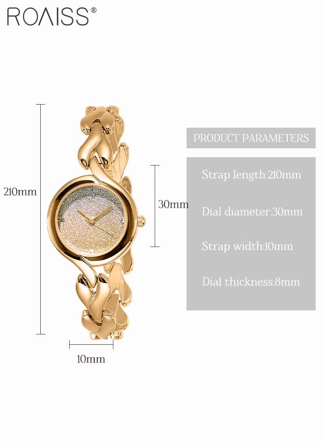 Women's Bracelet Quartz Watch, Analog Display Round Gradient Gold Dial Watch, Waterproof Elegant Watch as Gift for Women