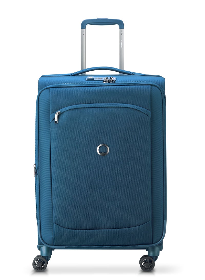 Delsey Montmartre Air 2.0 68cm Softcase 4 Double Wheel Expandable Check-In Luggage Trolley Light Blue