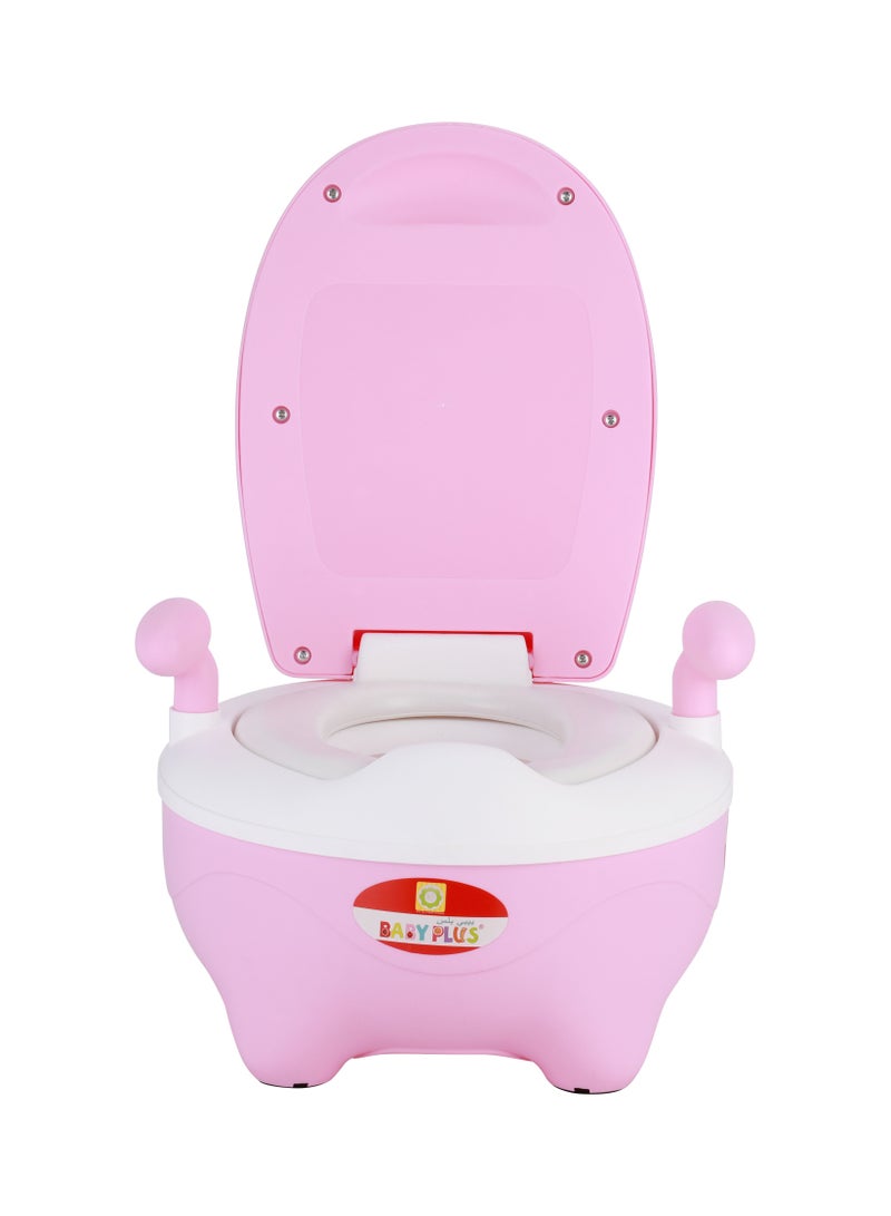 BP9423-Pink Portable Baby Potty Chair - Splash Shield With Removable Lid, Comfy High Back Rest, Ergonomic Design And Non-Slip Feet - Boy/Girl