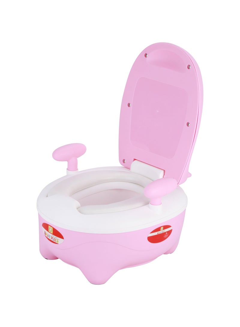 BP9423-Pink Portable Baby Potty Chair - Splash Shield With Removable Lid, Comfy High Back Rest, Ergonomic Design And Non-Slip Feet - Boy/Girl