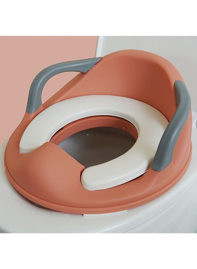 Kids Potty Training Seat with Comfortable Cushioned Design - Toddler Toilet Seat for Easy Training, Safety Handles, Non-Slip, Portable for Home or Travel