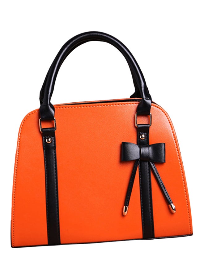 Bowknot Faux Leather Shoulder Bag Orange