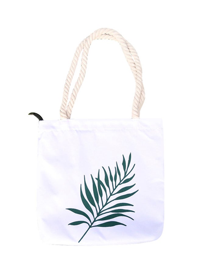 Cat Letter Pattern Bucket Bag White