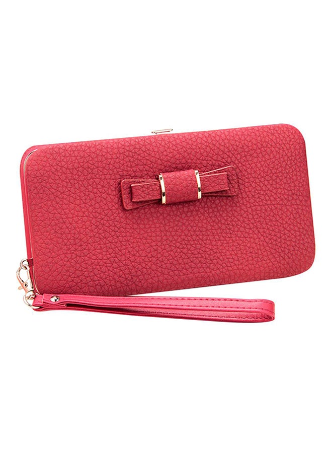 Bowknot Detailed Clutch Pink