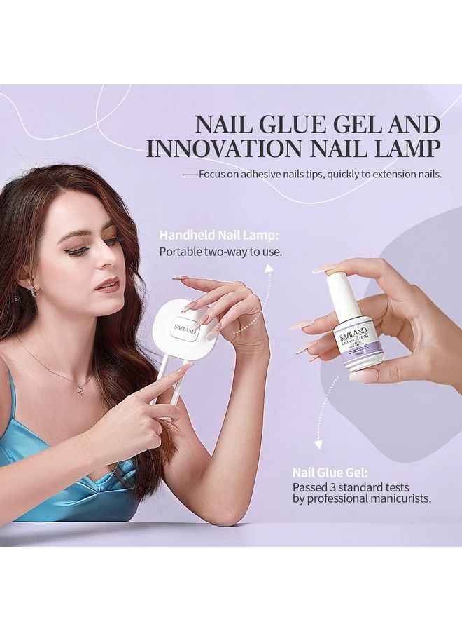 Nail Glue Gel And U V Light For Nails  15Ml Multifunction Gel Nail Glue & Innovation U V Nail Lamp For Gel Nails Extension Nail Kit Gel Nail Glue For Nails Tip Home Diy Salon Use