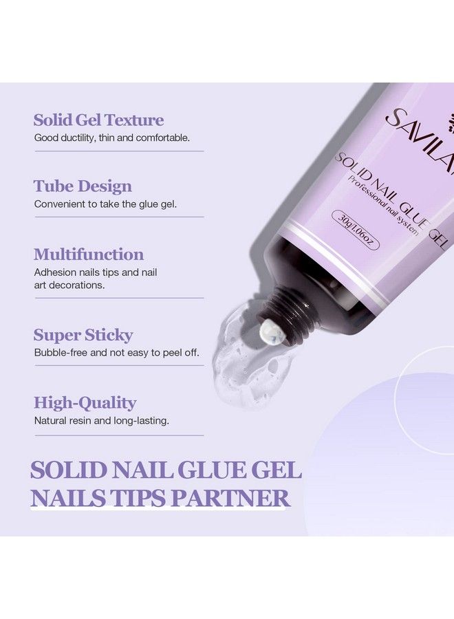 Nail Tips And Glue Gel Kit  Gel X Nail Kit 30G Solid Glue Gel 500Pcs Coffin Nails Tips With Allinone Nail Glue Gel Mini Lamp For Gel Nails Diy Nail Art Tools Gel Nail Extension Kit & Valentines Gifts