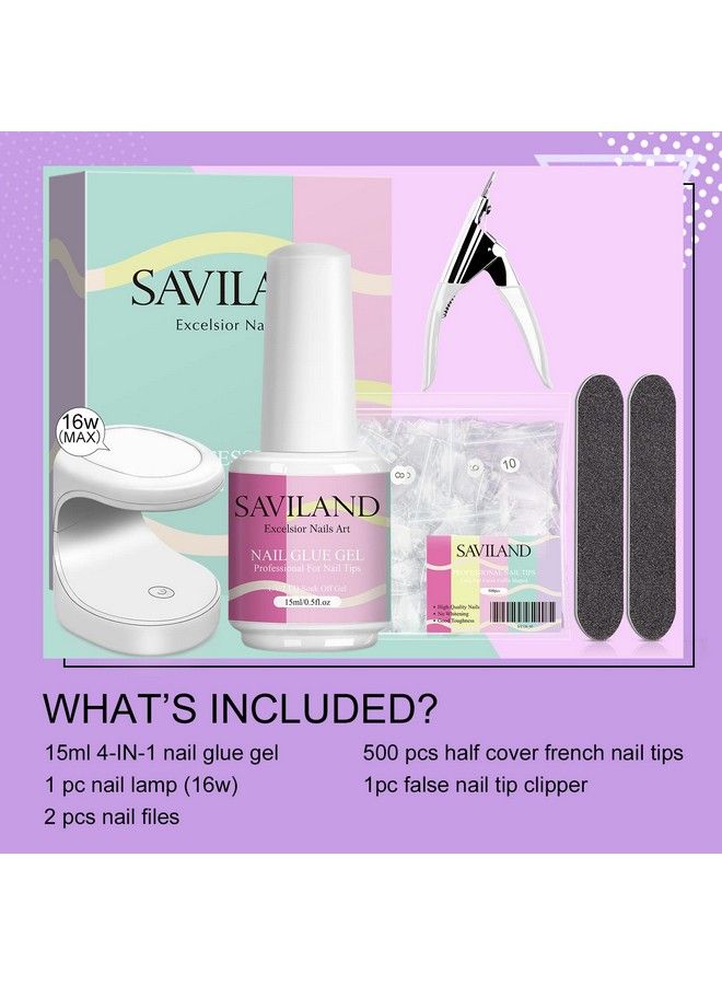 Nail Tip And Glue Gel Kit  Valentine