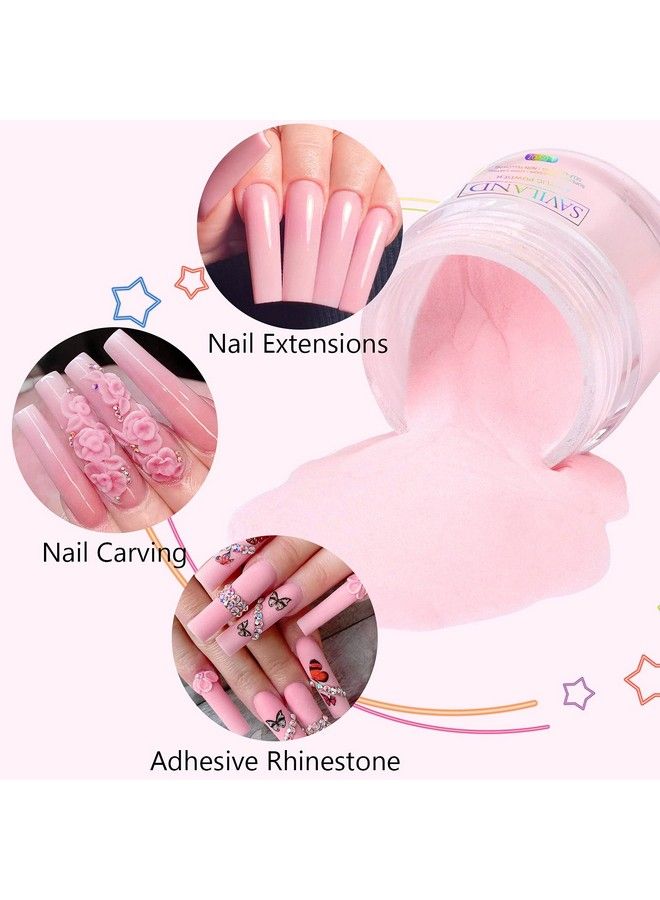 Pink Acrylic Powder  30G Professional Colored Acrylic Nail Powder For Acrylic Nails Extension 3D Nail Art Acrylic Polymer Powder No Need Nail Lamp