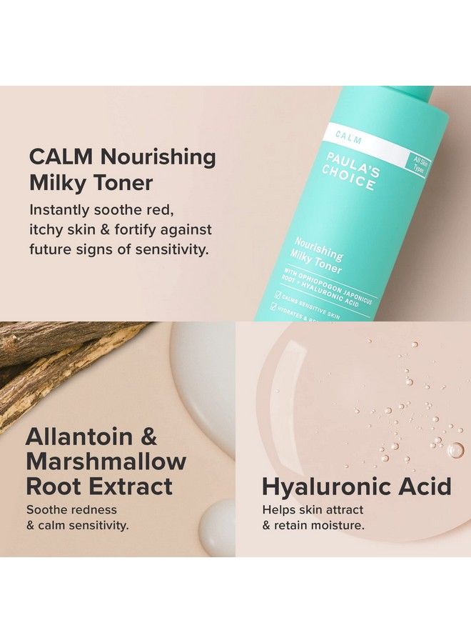 Paula’S Choice Calm Nourishing Milky Toner For Sensitive Skin Calms + Soothes Redness Suitable For Rosaceaprone & Eczemaprone Skin Fragrancefree & Parabenfree 4 Fl Oz.