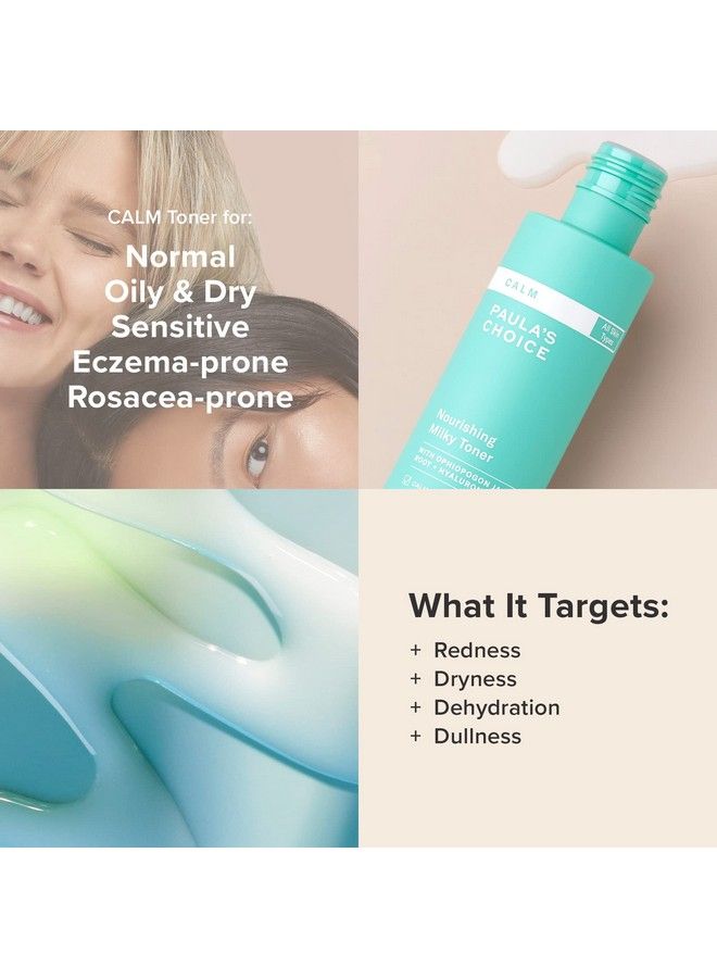 Paula’S Choice Calm Nourishing Milky Toner For Sensitive Skin Calms + Soothes Redness Suitable For Rosaceaprone & Eczemaprone Skin Fragrancefree & Parabenfree 4 Fl Oz.