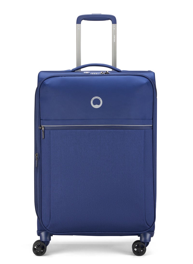 Delsey Brochant 2.0 67cm Softcase 4 Double Wheel Expandable Check-In Luggage Trolley Blue