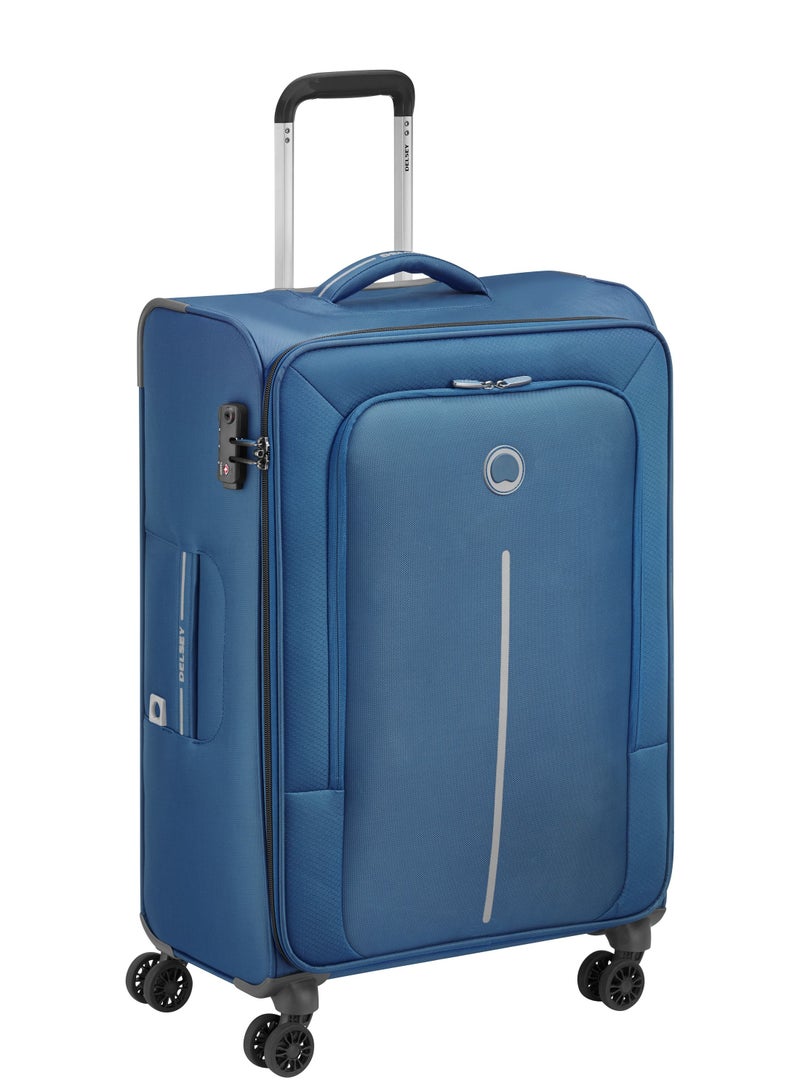 Delsey Caracas 71cm Softcase 4 Double Wheel Expandable Check-In Luggage Trolley Night Blue