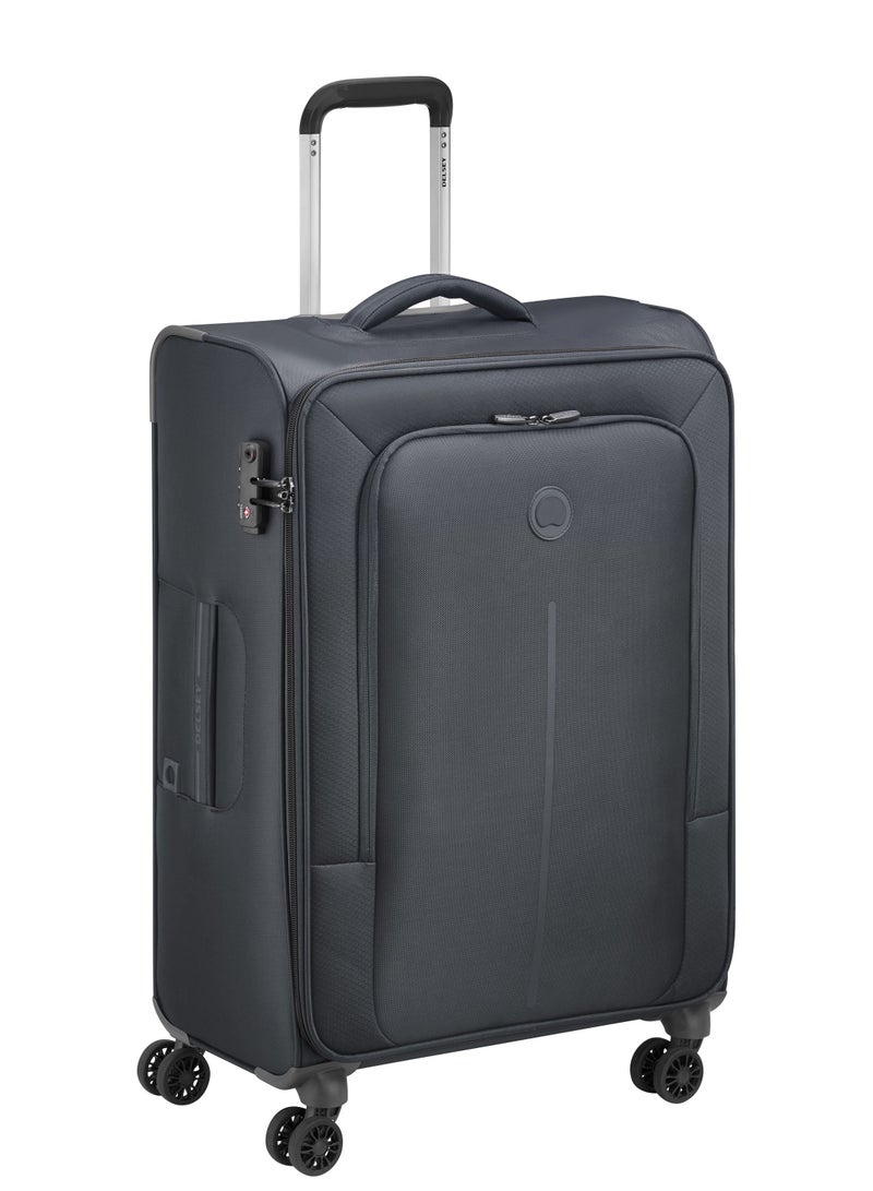 Delsey Caracas 71cm Softcase 4 Double Wheel Expandable Check-In Luggage Trolley Black