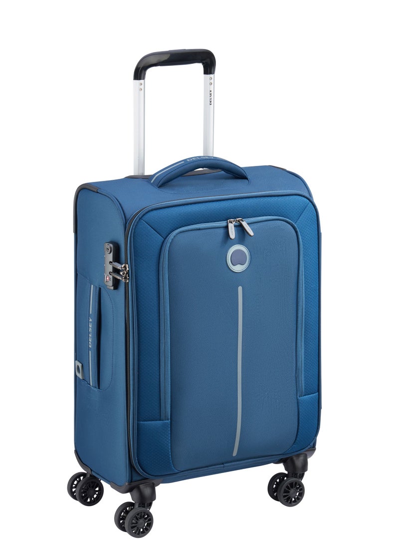 Delsey Caracas 55cm Softcase 4 Double Wheel Expandable Cabin Luggage Trolley Night Blue