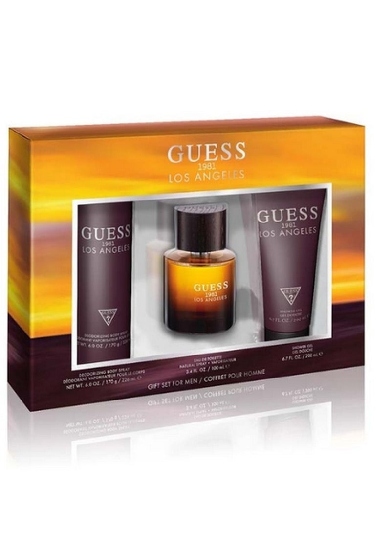 Guess 1981 Los Angeles M EDT 100 ml+ Shower Gel 200 ml+ Deodorant 226 ml Set