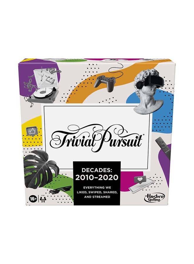 Trivial Pursuit Decades 2010 To 2020 Board Game For Adults And Teens, Pop Culture Trivia Game For 2 To 6 Players, Ages 16 And Up 1 Players