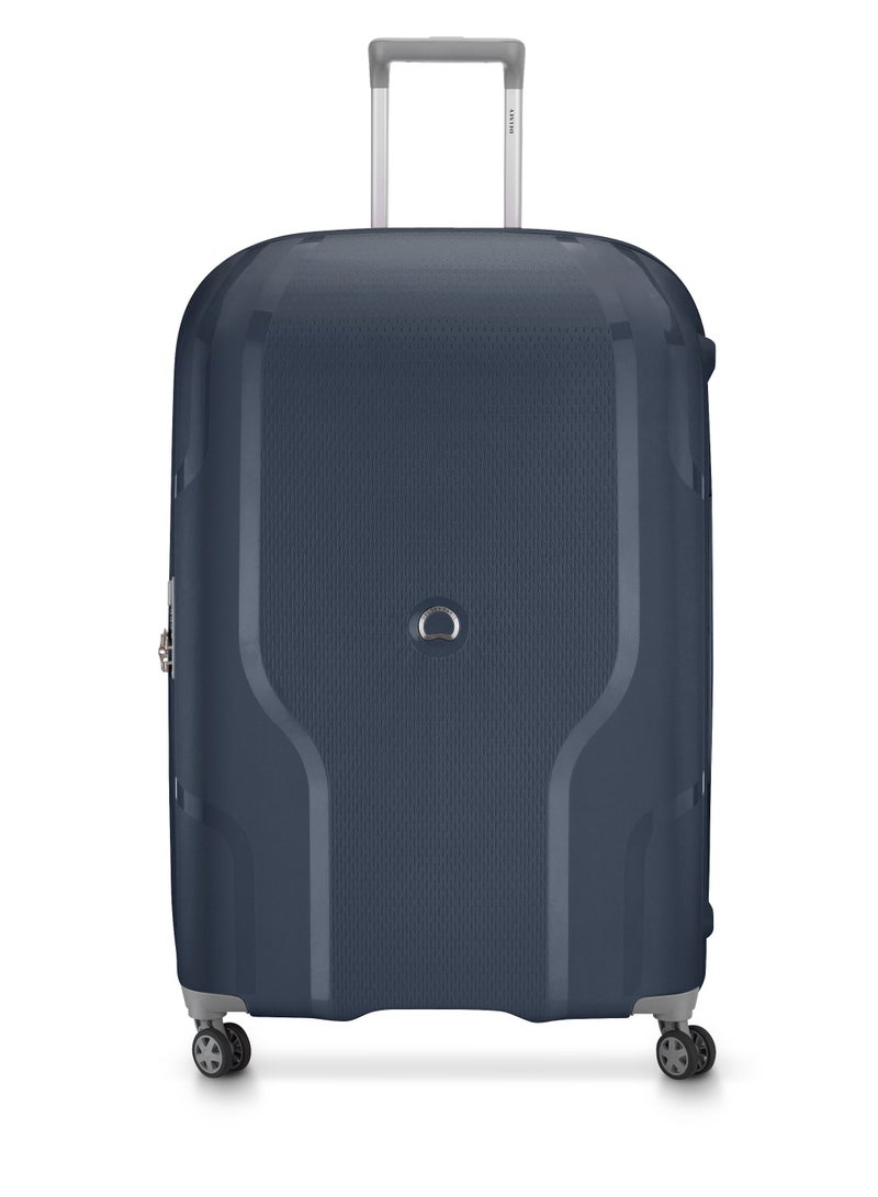 Delsey Clavel 83cm Hardcase 4 Double Wheel Expandable Check-In Luggage Trolley Blue Jean