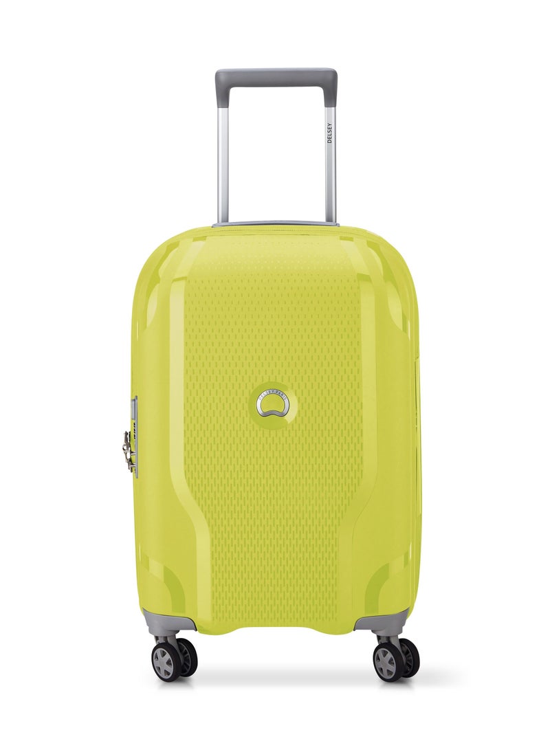 Delsey Clavel 55cm Hardcase 4 Double Wheel Expandable Cabin Luggage Trolley Lemon