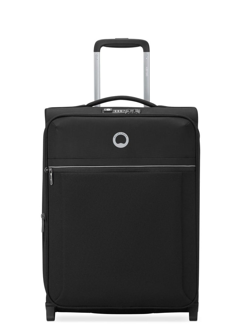 Delsey Brochant 2.0 55cm Softcase 2 Wheel Expandable Cabin Luggage Trolley Black