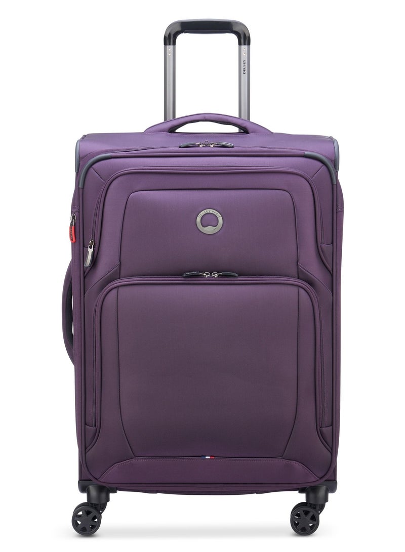 Delsey Optimax Lite 68.5cm Softcase 4 Double Wheel Expandable Check-In Luggage Trolley Purple