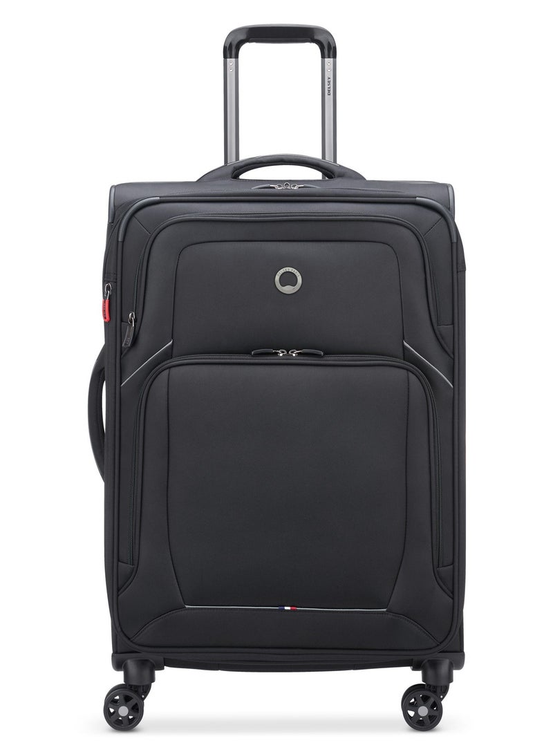 Delsey Optimax Lite 68.5cm Softcase 4 Double Wheel Expandable Check-In Luggage Trolley Black