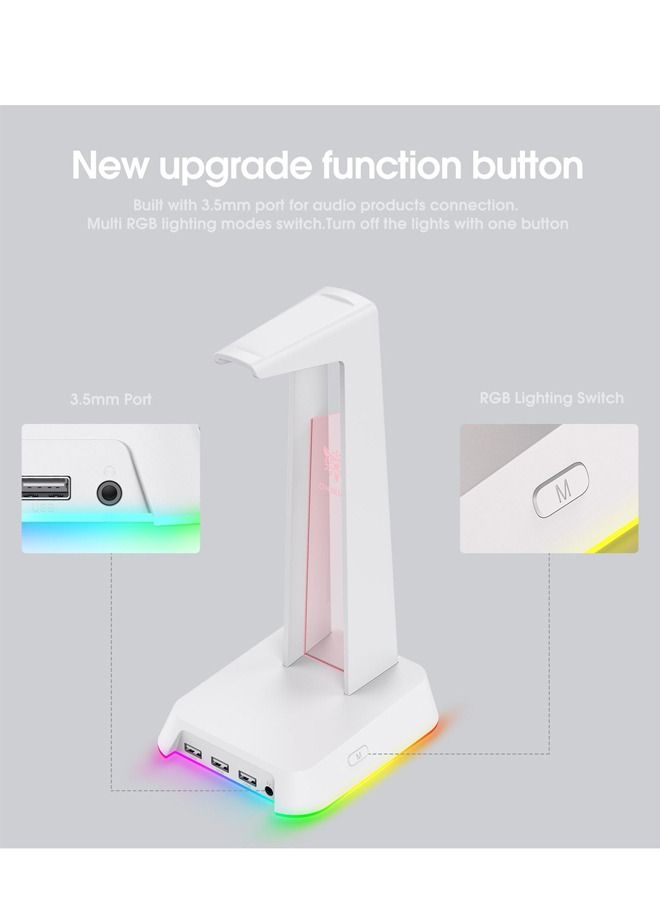 ONIKUMA Gaming Headphone Stand With White RGB Lighting USB port