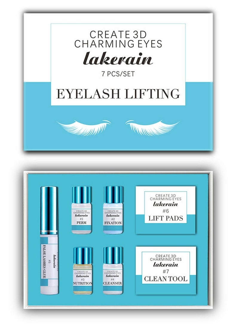 Lash Lift Eyelash Perming Mixed Longlasting Eyelash Lifting Curler and Perming Kit with Nutrition Set 7-Pieces Easy Apply