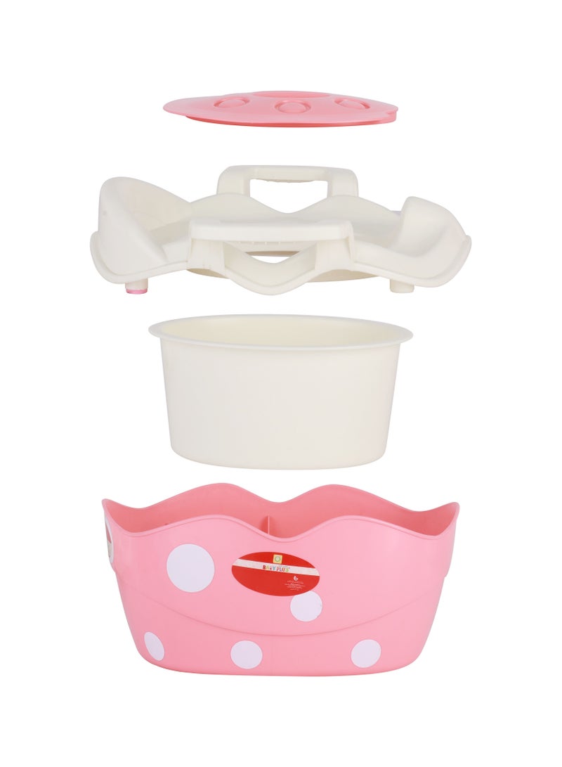 Pink Portable Baby Potty Chair - Splash Shield With Removable Lid, Comfy High Back Rest, Ergonomic Design And Non-Slip Feet - Boy/Girl