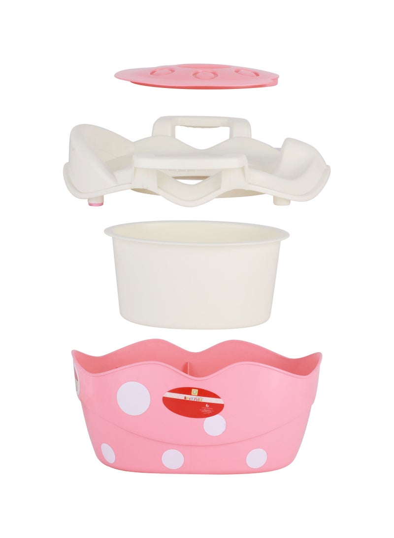 BP9429-Pink Portable Baby Potty Chair - Splash Shield With Removable Lid, Comfy High Back Rest, Ergonomic Design And Non-Slip Feet - Boy/Girl