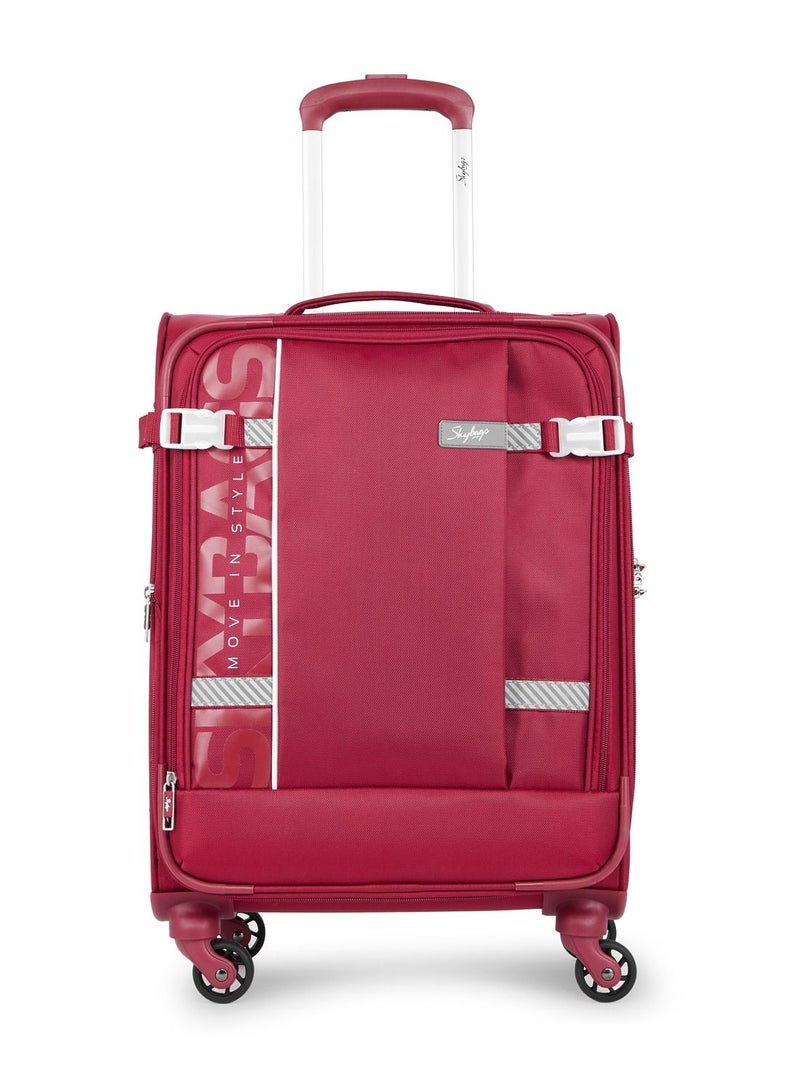 4 WHEELS SKYBAGS SNAZZY 71 CARMINE RED SOFTSIDE MEDIUM TROLLEY BAG - SK STSNAH71CRD
