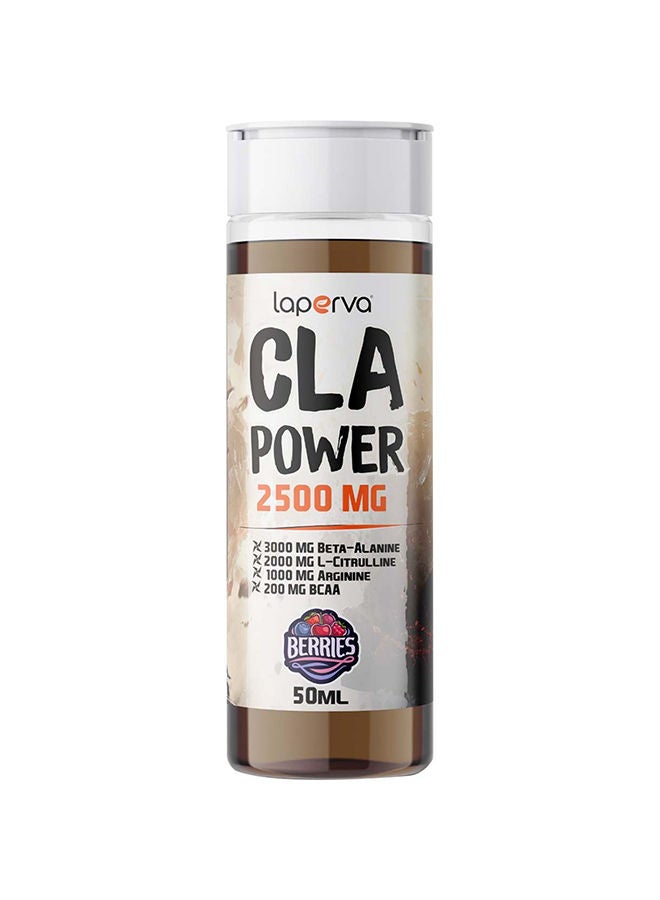 CLA Power Berries Smoothie 2500mg, 50ml x 12 Ampules - Tonalin CLA, Beta-alanine, L-Citrulline, BCAA, Taurine, Vitamins, Made in Spain