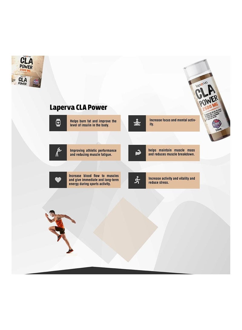 CLA Power Berries Smoothie 2500mg, 50ml x 12 Ampules - Tonalin CLA, Beta-alanine, L-Citrulline, BCAA, Taurine, Vitamins, Made in Spain