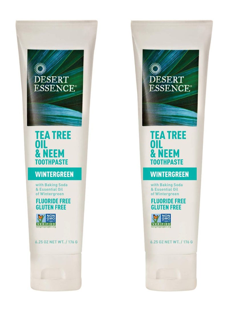 2-Piece Tea Tree Oil And Neem Toothpaste Set