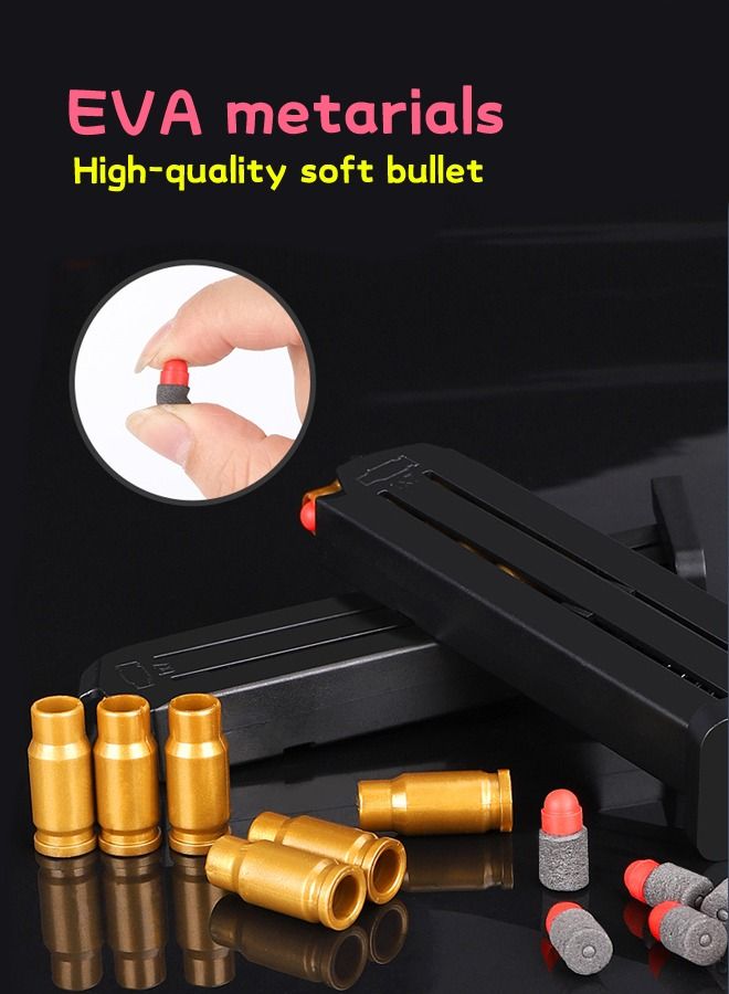 Soft Bullet Gun Shell Ejection Soft Bullet Toy Gun Foam Blaster Soft Bullet Play Gun with Soft Bullets & Pull Back Action Pistol Toys for Kids