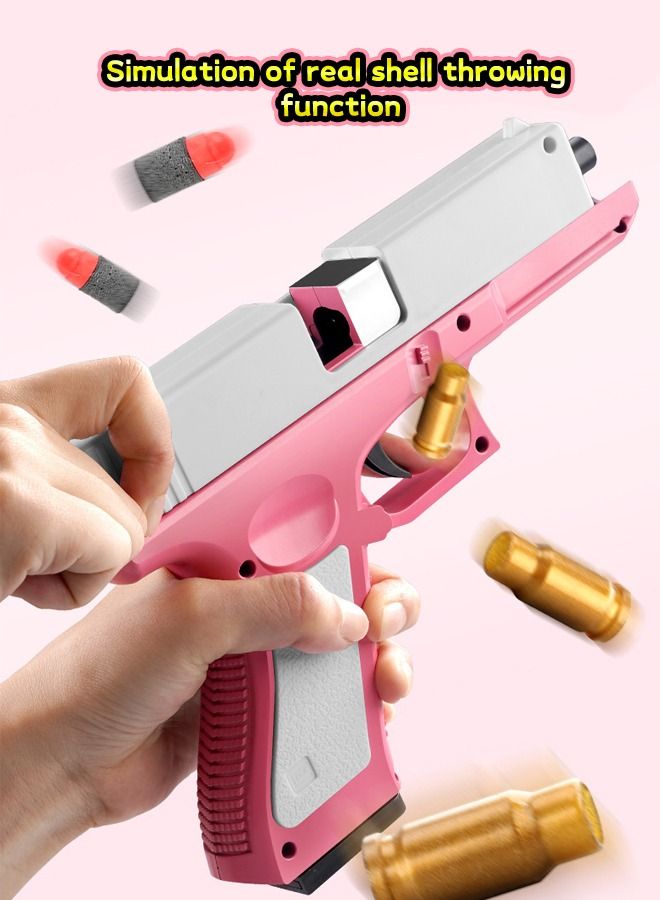 Soft Bullet Gun Shell Ejection Soft Bullet Toy Gun Foam Blaster Soft Bullet Play Gun with Soft Bullets & Pull Back Action Pistol Toys for Kids