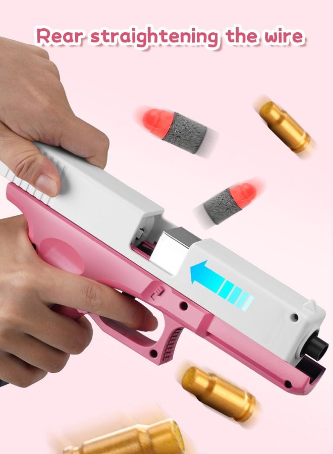 Soft Bullet Gun Shell Ejection Soft Bullet Toy Gun Foam Blaster Soft Bullet Play Gun with Soft Bullets & Pull Back Action Pistol Toys for Kids