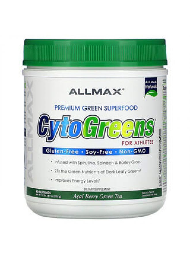 ALLMAX Nutrition CytoGreens Premium Green Superfood for Athletes Acai Berry Green Tea 1.2 lbs (535 g)