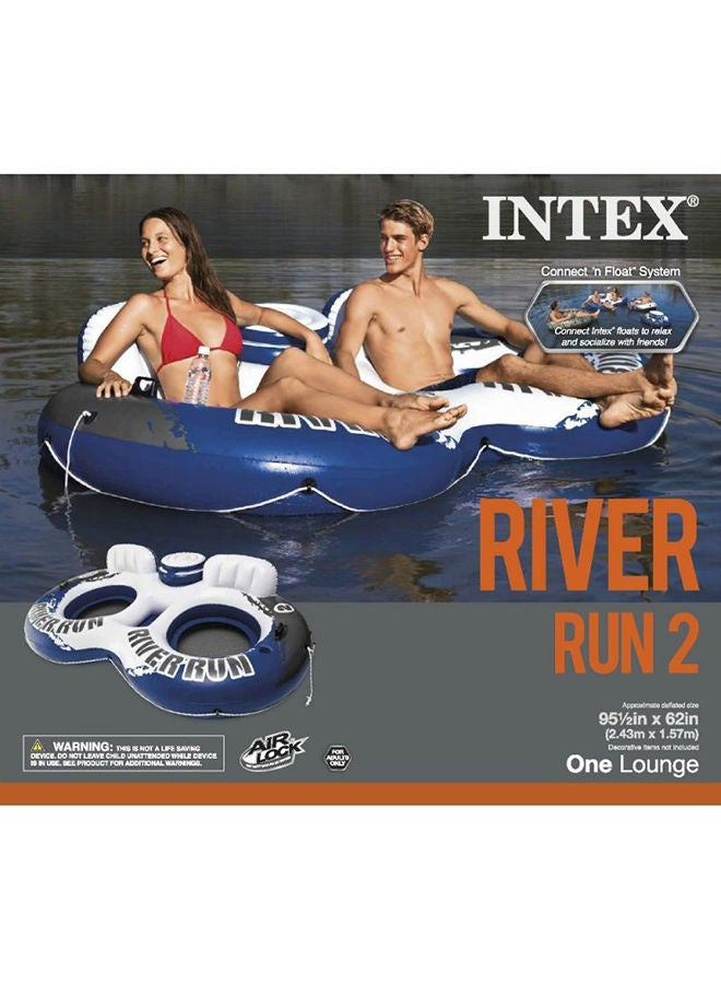 River Run Ii Sport Lounge Inflatable Water Float With Cooler 243x157cm