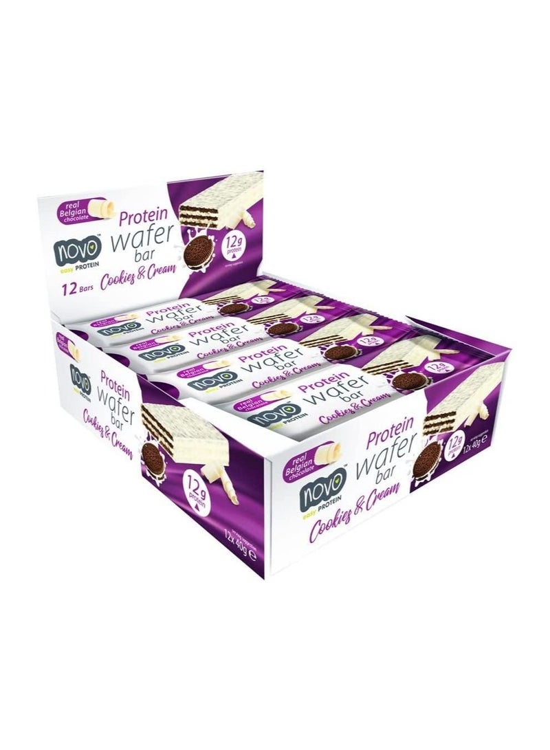 High Protein Cookies N Cream Wafer 40gm Pack Of 12