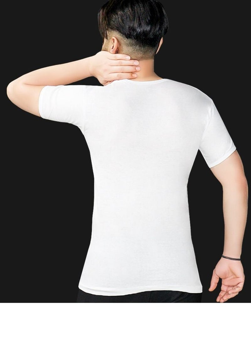 Plain White Round Neck Undershirt for Men Nine  Piece Pack