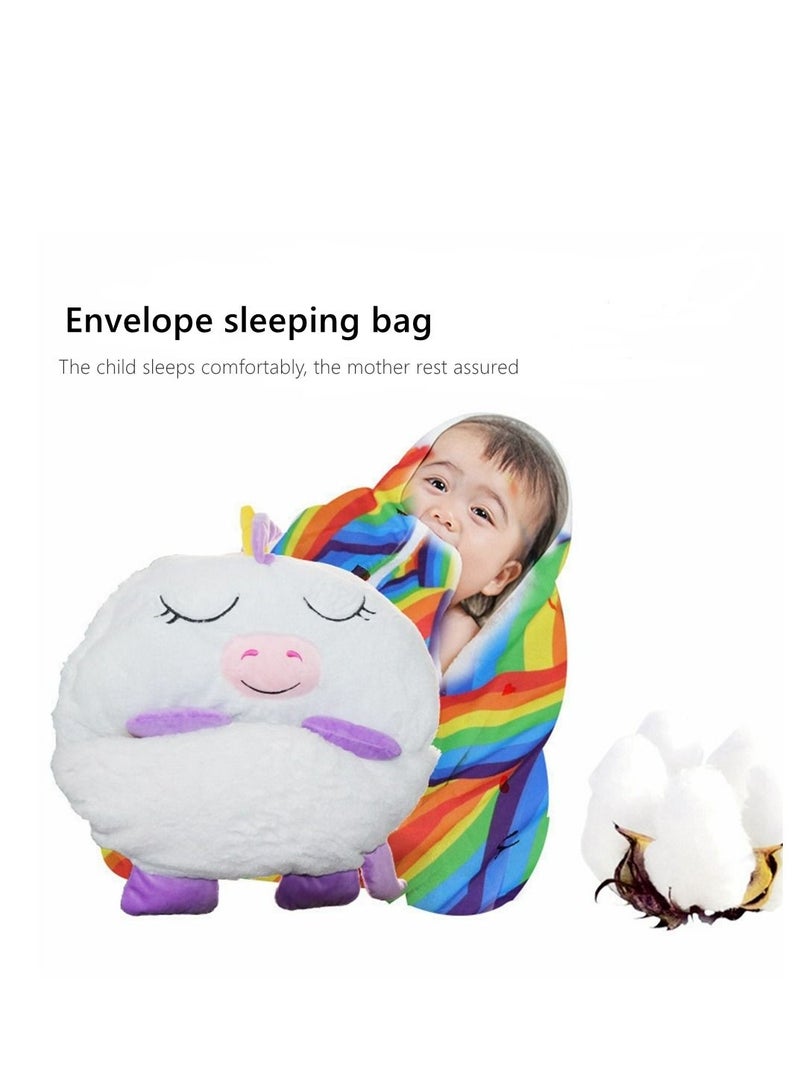 Kids Cartoon Lazy Warm Sleeping Bag. Foldable Cartoon Animal Sleeping Bag.Suitable for Children Playing and Camping