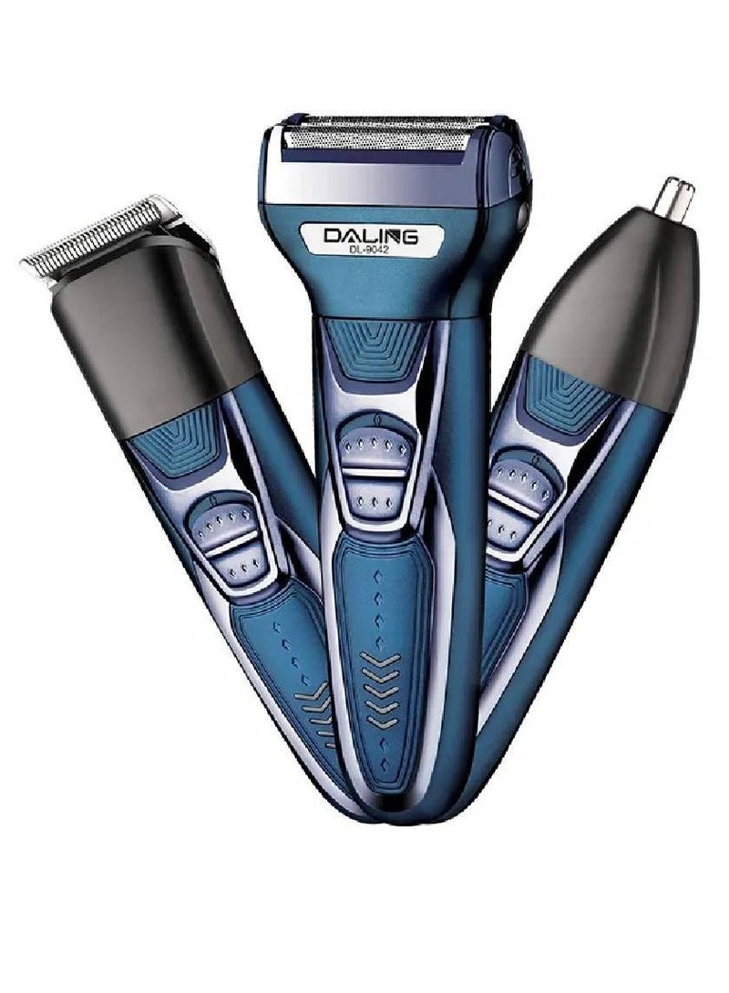 Multi-Function 3 in 1 Rechargeable Grooming Kit Blue 16×20cm Blue