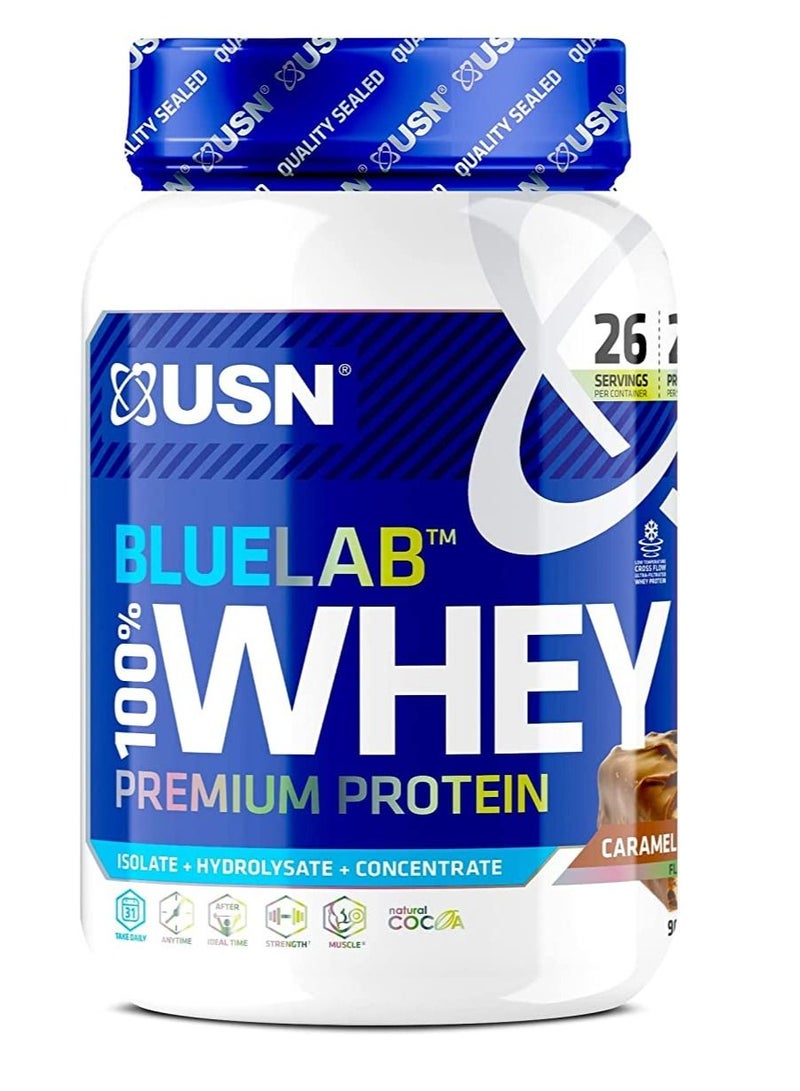 Blue Lab Whey Premium Protein Caramel Chocolate 908g